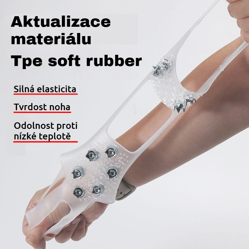 👴🚶🏔️【Dva seta (ukupno 4 komada)】🔥Nevidljive protuklizne kape za stopala s 5 zubaca, prozirne vanjske kape za planinarenje po snijegu, planinarenje, penjanje po stijenama, zimsku ledenu površinu, obavezni dio za starije osobe.