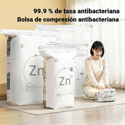 【30%OFF】🧳【Juego de 5 piezas】💨 Bolsa de almacenamiento al vacío grande y compresible: no requiere bomba, es a prueba de fugas e ideal para ahorrar espacio en maletas y en casa ✈️