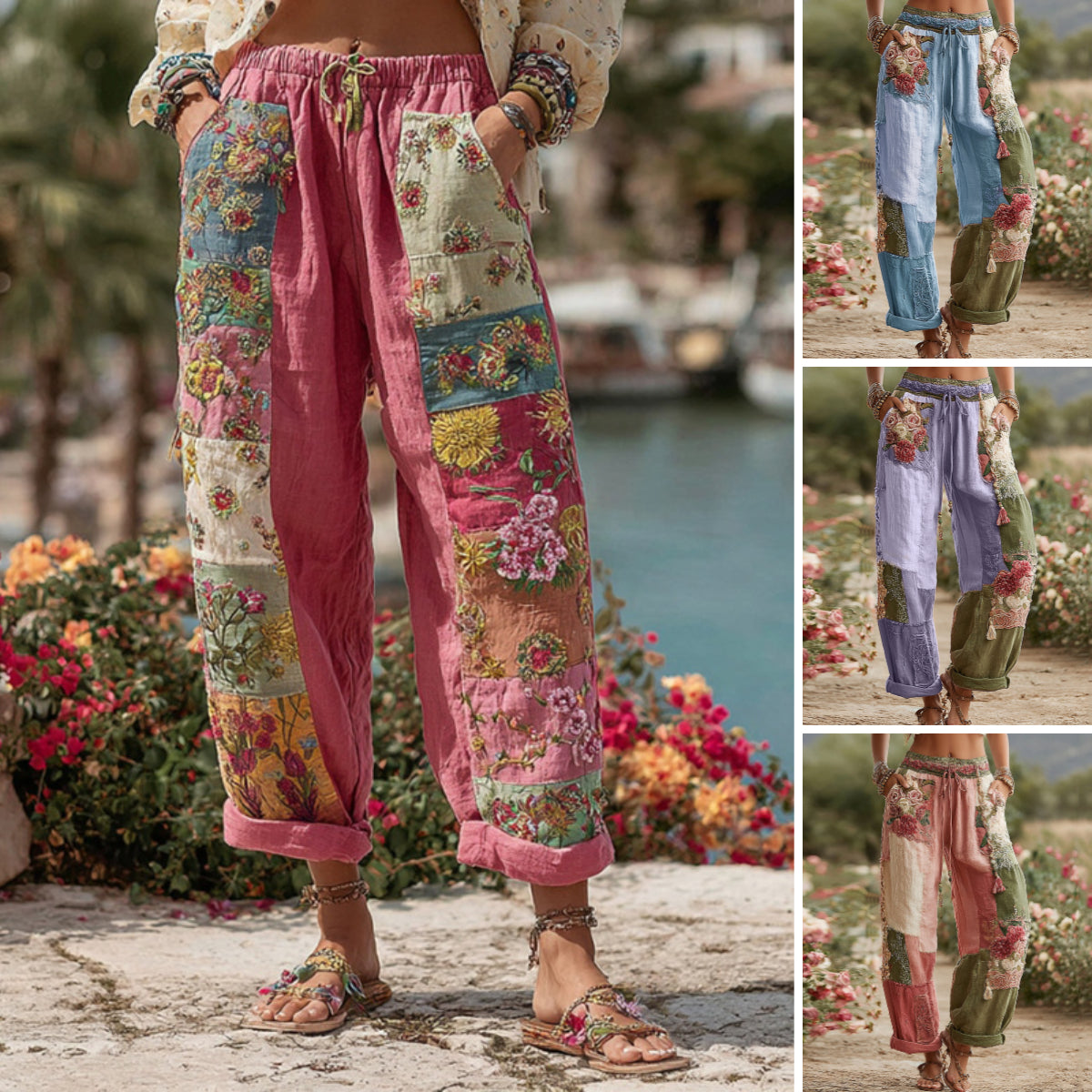 【S-5XL】Nové letné voľné nohavice so širokými nohavicami z bavlny a ľanu