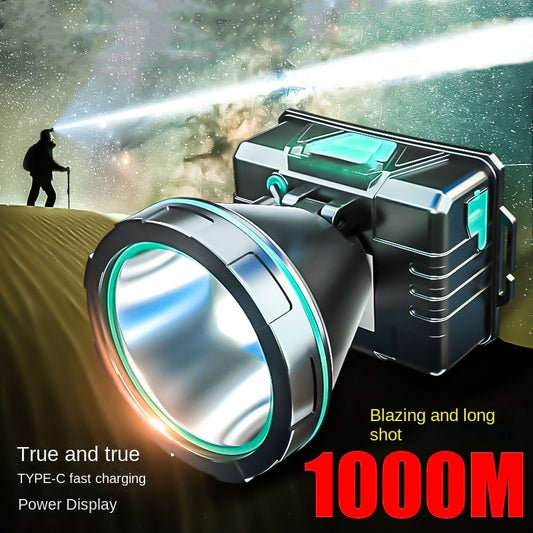 🔥🔥Lanternă frontală super luminoasă – durată lungă de viață a bateriei, ușoară și impermeabilă