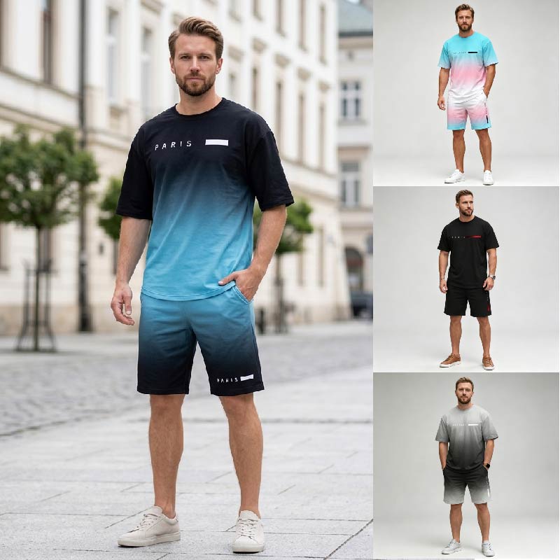 ✨【S-3XL】Muški ljetni sportski set od 2 dijela - udobna majica kratkih rukava i kratke hlače za svakodnevno i nošenje kod kuće