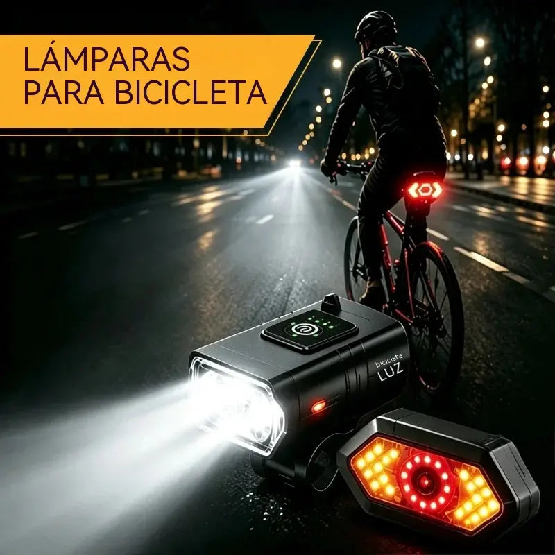 🚴 Luz LED para Bicicleta de Alto Brillo | Kit Delantero + Trasero USB Recargable