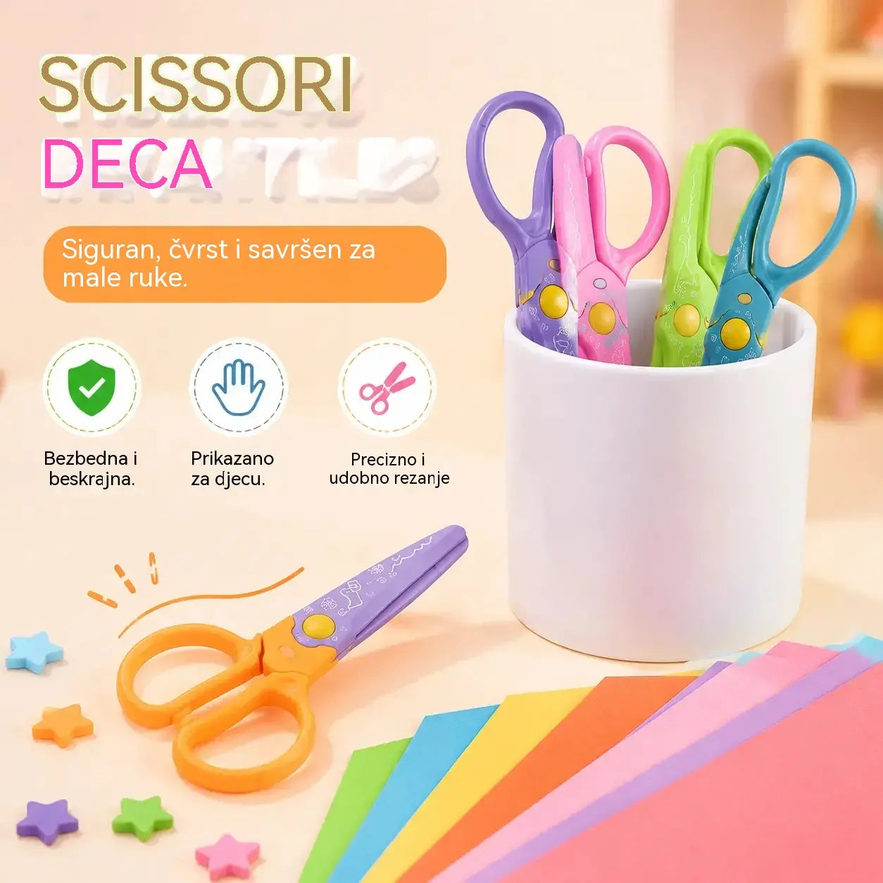 🥰【6 komada - 6 različitih oblika】Samo 23 eura✂️🌈Sigurnosne škare za djecu (za DIY konstrukcije)