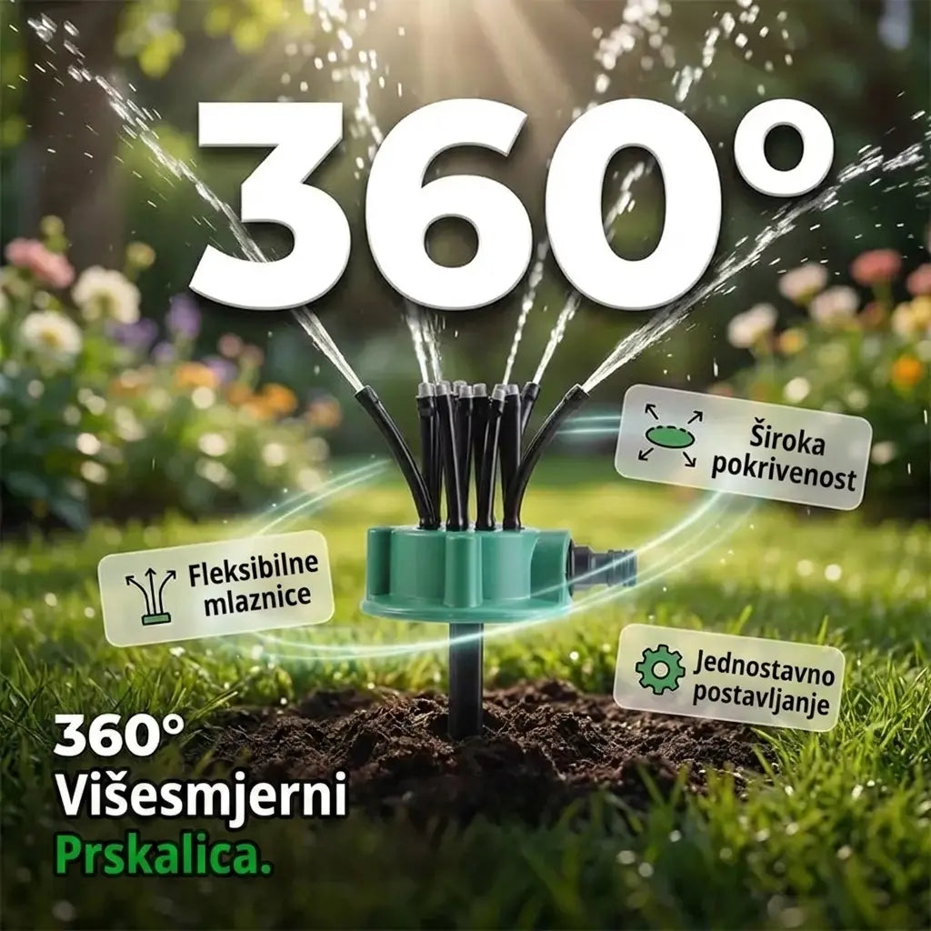 ✨ Automatski vrtni raspršivač s više glava od 360°