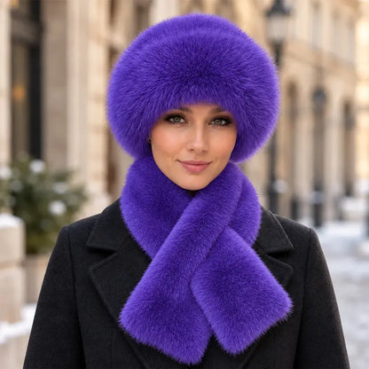 🔥 【Oferta especial】 Conjunto de invierno (bufanda y gorro de felpa): grueso, cálido y cortavientos