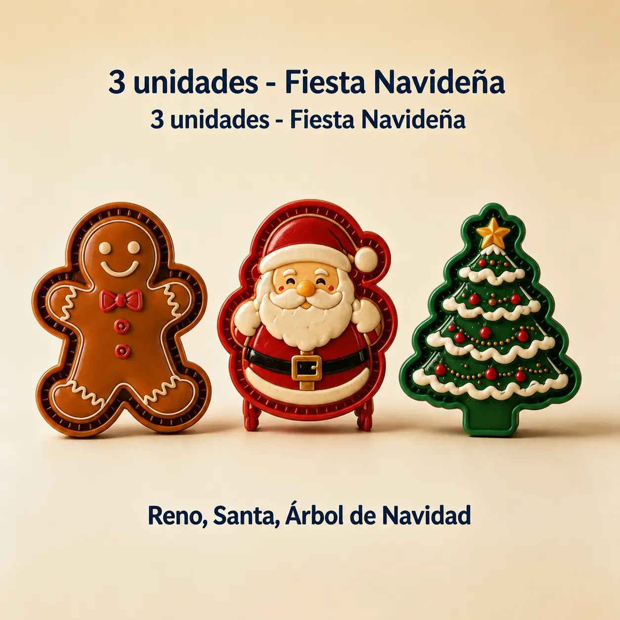 ⌛【1 juego 3 piezas】 🥧🎄Colección de mini moldes para pasteles navideños con 9 diseños | Moldes reutilizables con relieve para dar forma a pasteles navideños detallados con forma de Papá Noel, muñeco de nieve, reno y árbol de Navidad⛄