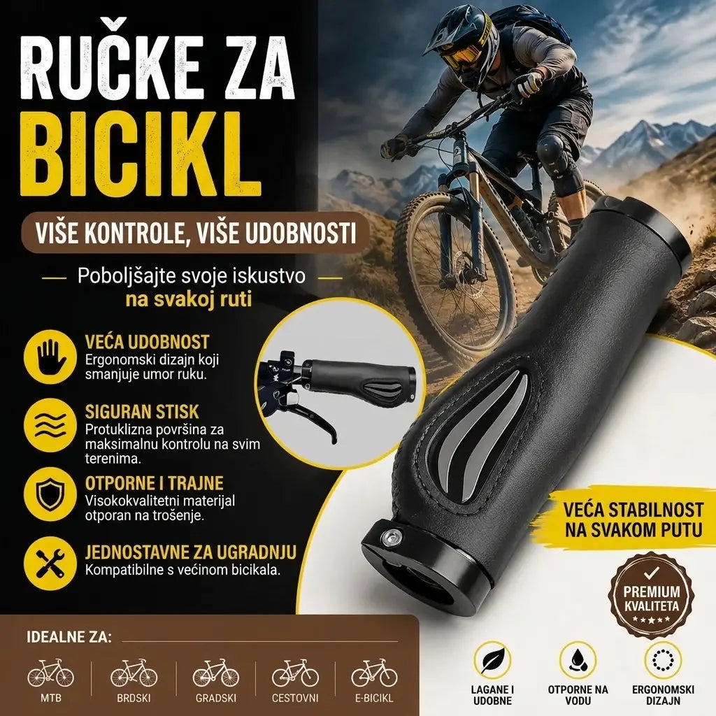 🚴 SADA 50% POPUSTA! 🖐️ Ergonomske ručke upravljača s naslonom za dlanove - dizajn krila, dvostruko zaključavanje i TPR koji apsorbira udarce ✨