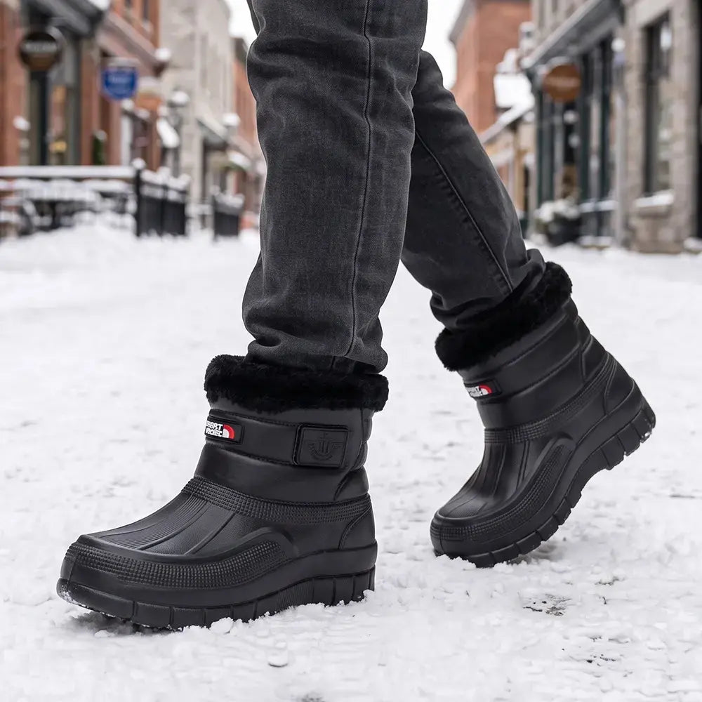 【40-45】Botas para hombre, cálidas e impermeables, ideales para actividades al aire libre; cuentan con forro polar y son resistentes al agua y a la nieve. Disponibles en modelos de altura hasta el tobillo o por encima de este.