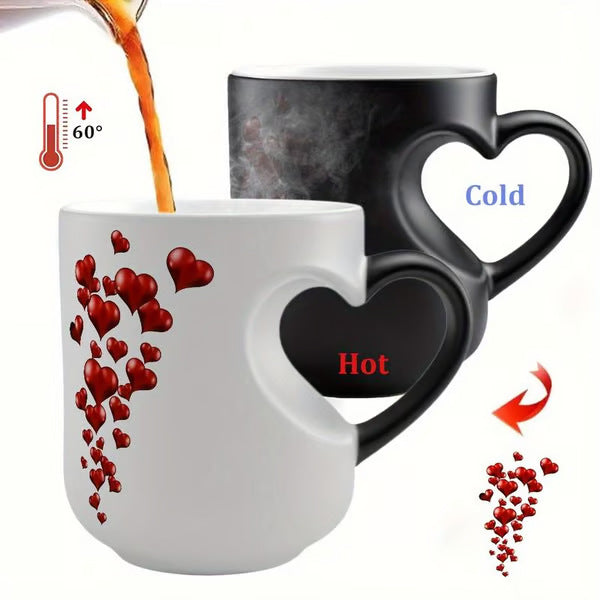 【Kup 1 dostać 1 za darmo】Ceramiczny kubek na Walentynki z uchwytem w kształcie serca, który zmienia kolor💝✨