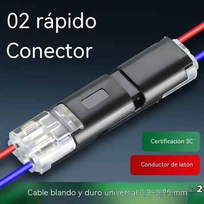 【20 piezas】Conector enchufable de doble cable con presilla de bloqueo