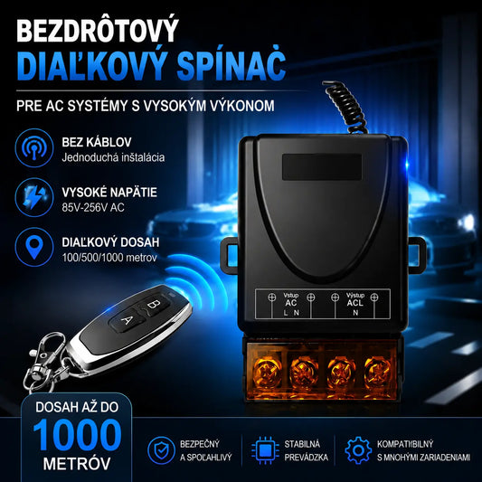 【Domáce potreby】【VÝPREDAJ】Bezdrôtový diaľkový ovládač, 30A vysokovýkonné relé