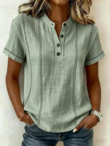 ⏳ Oferta czasowa ograniczona! ⏰【S-3XL】Nowa damska koszula casual krótkie ręce z bawełny i lnu