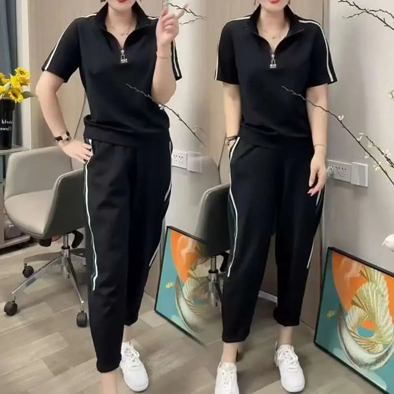 🔥👚【M-4XL】2026 Lato Nowe Style Modne damskie stroje sportowe, duże rozmiary
