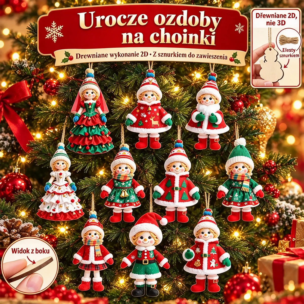 🎄【20/40 sztuk】🎅Urocze ozdoby świąteczne✨