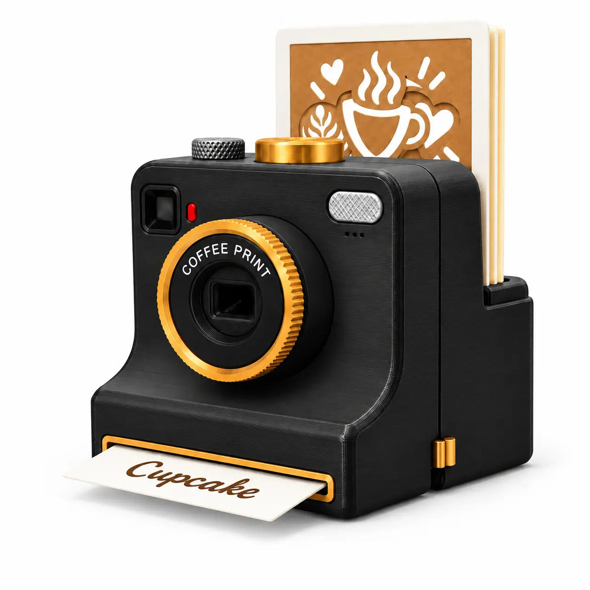 【 Sadrži 12 nasumično odabranih jednobojnih kartica s uzorcima. 】🔥 Retro fotoaparat za latte art — mehanički uređaj za ispis uzoraka na kavi