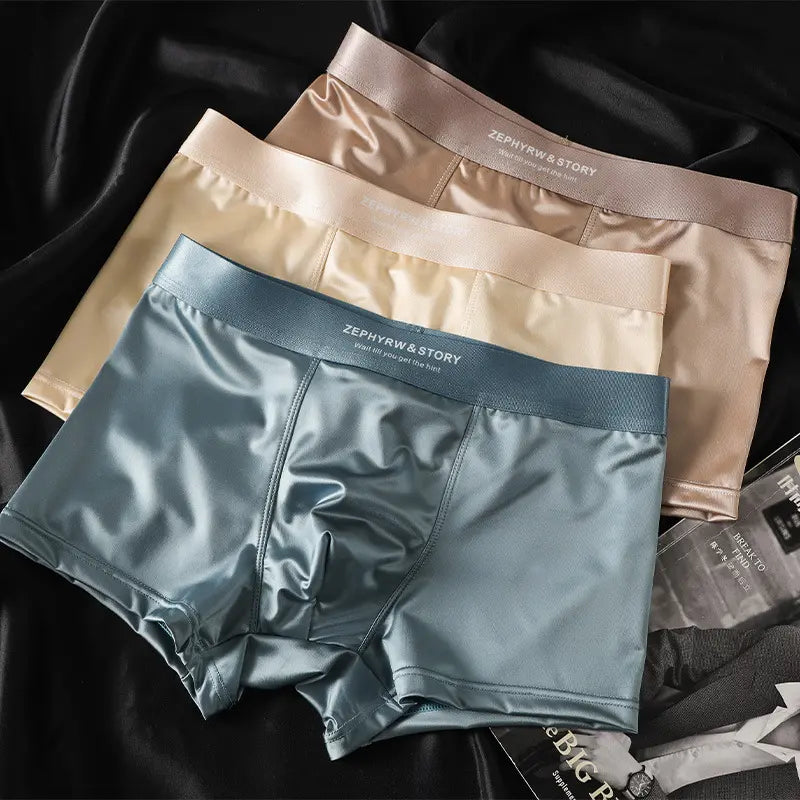 🔥【Balenie 6 kusov】Nové pánske boxerky z ľadového hodvábu, priedušné saténové boxerky na leto