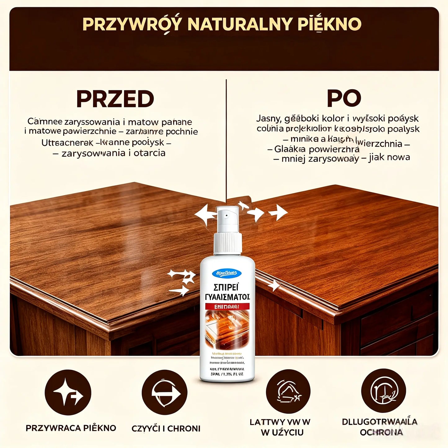 【Kup 1, odbierz 1 gratis】 🪑 ✨ preparat do polerowania mebli o wysokim połysku odświeża drewno i winyl w kilka sekund