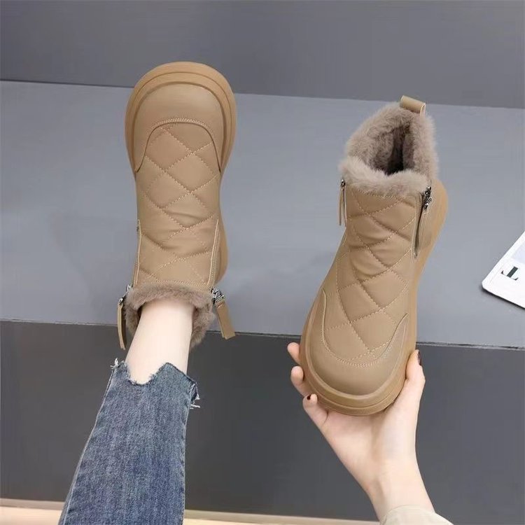 👢【35-41】Nowość na jesień i zimę, wodoodporne, antypoślizgowe, ciepłe i stylowe, miękkie krótkie botki.-4222488