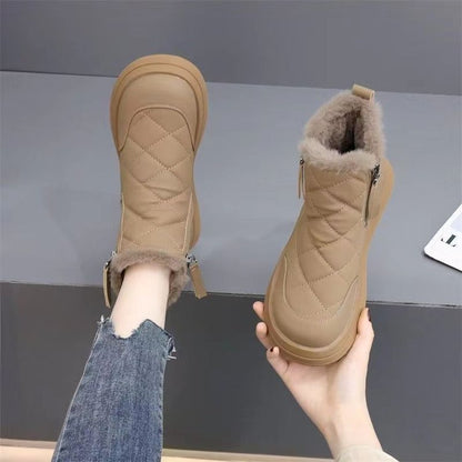 👢【35-41】Nowość na jesień i zimę, wodoodporne, antypoślizgowe, ciepłe i stylowe, miękkie krótkie botki.-4222488