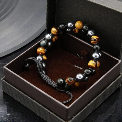 50%OFF🔥Pulsera de triple protección: auténtica ágata ojo de tigre y piedra biliar negra. El regalo perfecto.
