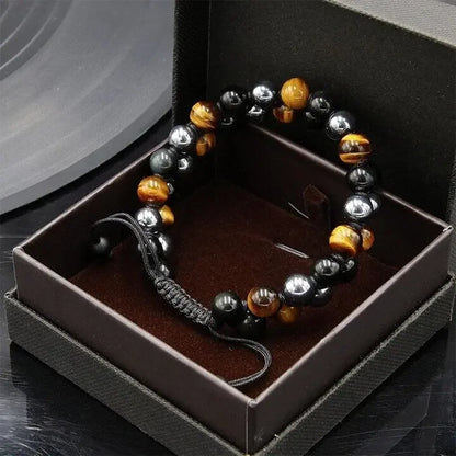 50%OFF🔥Pulsera de triple protección: auténtica ágata ojo de tigre y piedra biliar negra. El regalo perfecto.