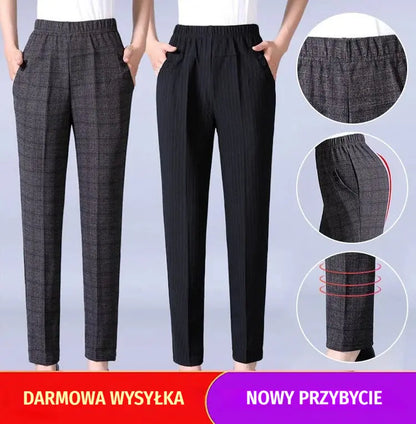 🏆🔥【45-90 KG】Nowe damskie spodnie z wysokim stanem i prostymi nogawkami, idealne na jesień i zimę