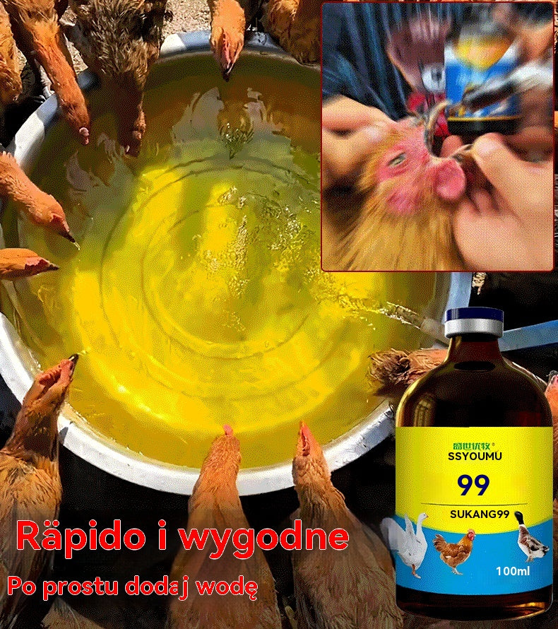 [2/4/6/8 butelek] 💊🐓🦆🕊️ Lek na ptasią grypę, utratę apetytu, biegunkę i kaszel u drobiu, kurczaków, kaczek i gęsi. 1 butelka 100 ml.