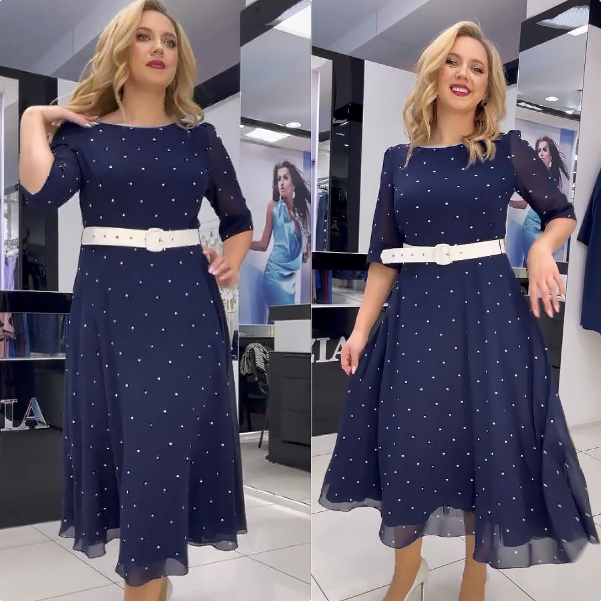 ✨🔥【Stoc limitat】【S-5XL】❤️2025 Noua rochie casual cu buline la moda eleganta de inalta calitate, curea gratuita