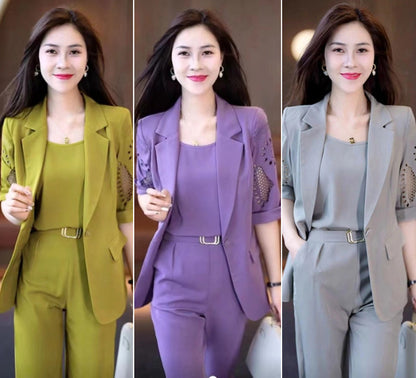 🏆【Jachetă+Vestă+Pantaloni】Set de trei piese, costum casual nou la modă 2025