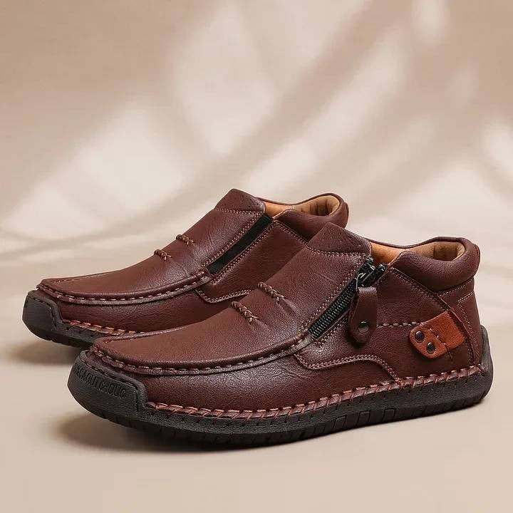 【38-48】Męskie, ręcznie robione, skórzane, wsuwane buty do jazdy samochodem – szeroki nosek, wsparcie łuku stopy
