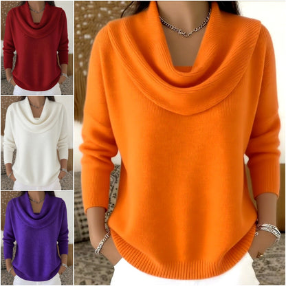 🔥【Tallas S-3XL】Suéter de manga larga, color liso, estilo casual y elegante, ¡novedad