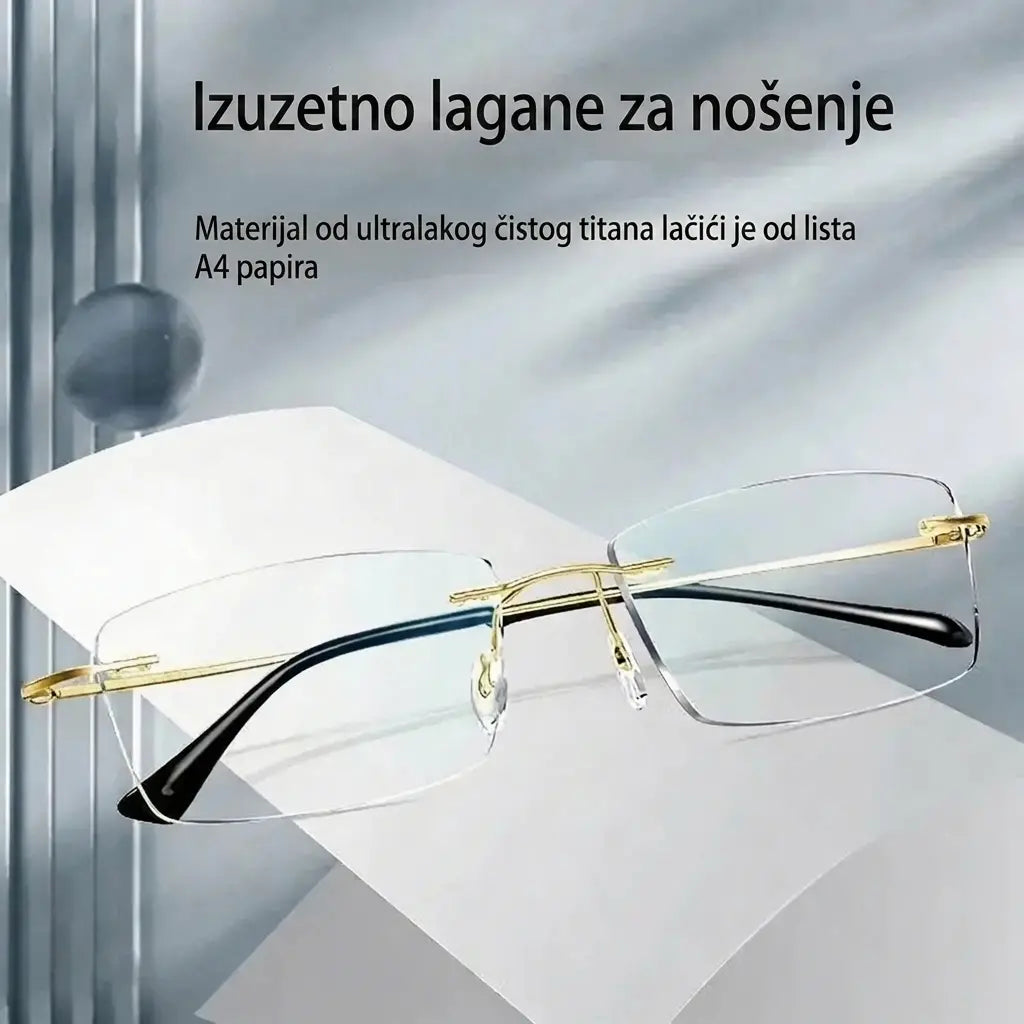 👓 Visokokvalitetne, izuzetno lagane i visokoprozirne profesionalne naočale bez okvira sa zaštitom od plavog svjetla. Unisex dizajn. ✨