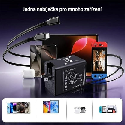 🔥 Posledný deň, pol ceny! ⚡ Rýchlonabíjačka 2 v 1 s technológiou GaN a výkonom 120 W pre iPhone, mobilné telefóny a tablety 🔋