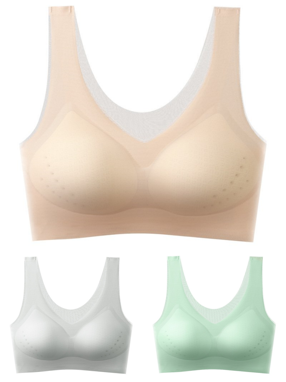 💕🎁【1 set 3 piese】2025, sutien push-up din mătase de gheață fără cusături