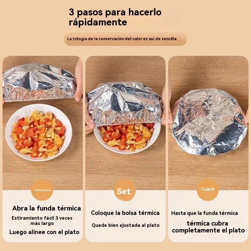 🔥Compra 50 y llévate 50 gratis🔥【100piezas】🍎 Cubierta térmica de papel de aluminio apto para alimentos