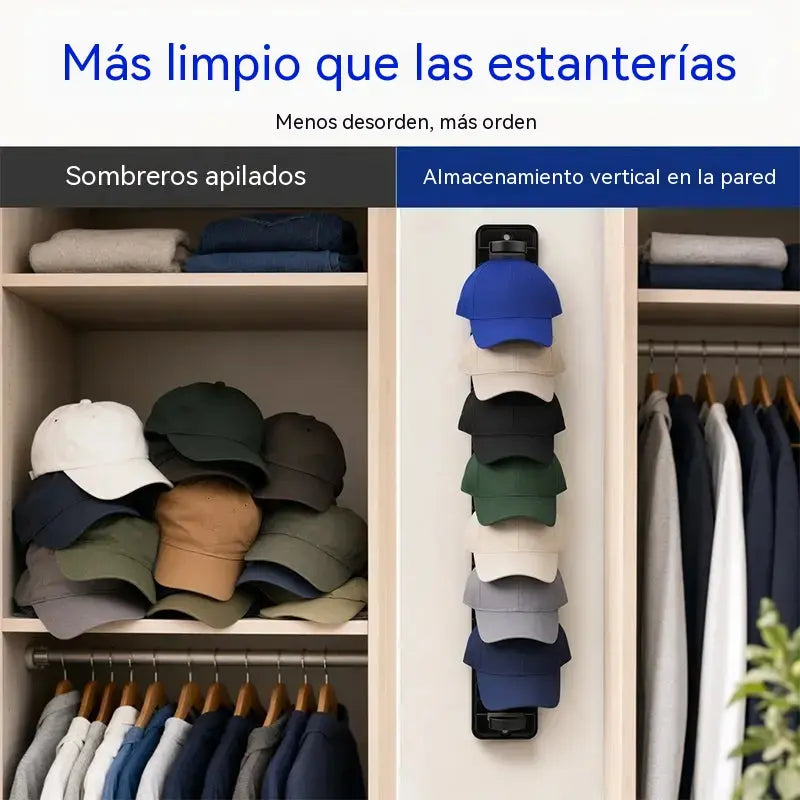 Compra uno y llévate otro gratis【2 piezas】Organizador de sombreros que ahorra espacio