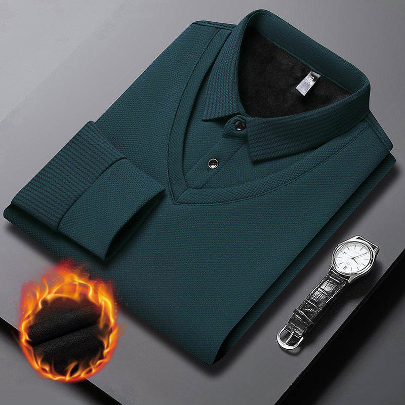 【M-4XL】 Dwuczęściowa koszulka POLO w fałszywe patchworkowe paski