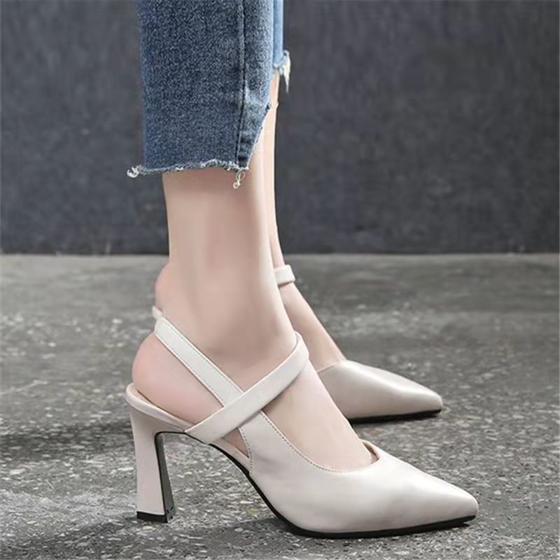 🔥【+7 cm podwyższenia】👠 Skórzane szpilki na wysokim obcasie, o ostrym czubku, eleganckie
