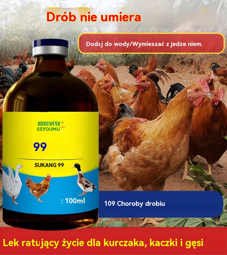 [2/4/6/8 butelek] 💊🐓🦆🕊️ Lek na ptasią grypę, utratę apetytu, biegunkę i kaszel u drobiu, kurczaków, kaczek i gęsi. 1 butelka 100 ml.