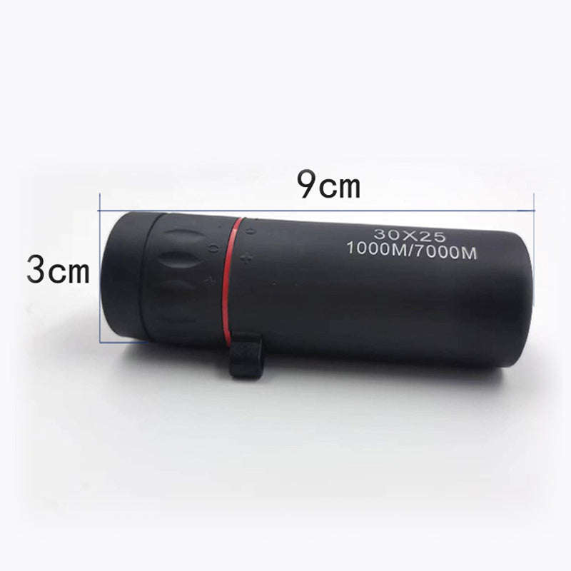 Telescopio monocular portátil para exteriores - 30×25 de alta definición con adaptador para smartphone para aventuras.