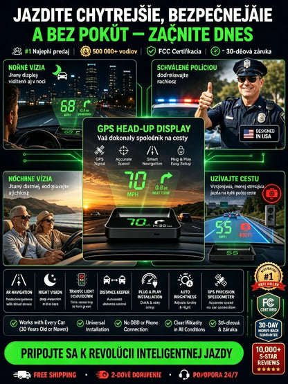 【Švajčiarska vojenská GPS navigácia „Ako sa vyhnúť pokute“】Nový GPS rýchlomer a otáčkomer s displejom HUD