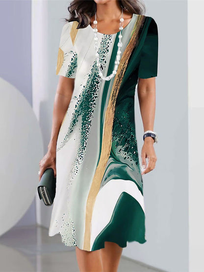 🔥👗【XS-5XL】Elegantné a intelektuálne dámske šaty s okrúhlym výstrihom