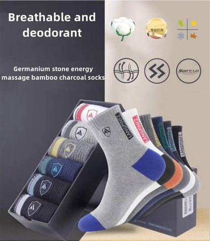 😍🧦[kup 5 otrzymaj 5 za darmo]【10 par】2026 Nowe męskie bawełniane skarpetki z dezodorantem pochłaniającym pot