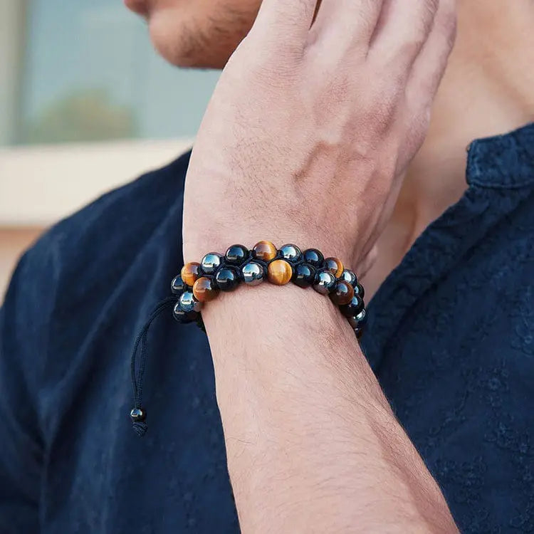 50%OFF🔥Pulsera de triple protección: auténtica ágata ojo de tigre y piedra biliar negra. El regalo perfecto.