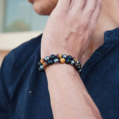 50%OFF🔥Pulsera de triple protección: auténtica ágata ojo de tigre y piedra biliar negra. El regalo perfecto.