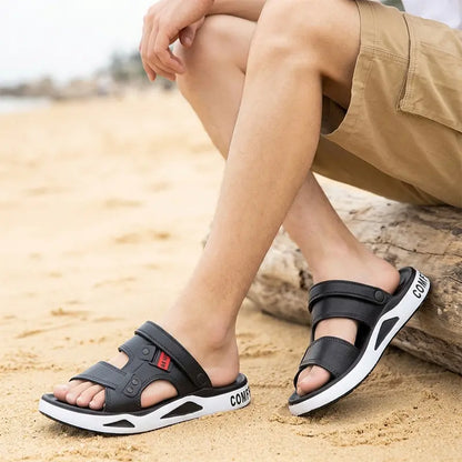 👍【50% de descuento】Nuevas sandalias antideslizantes de talla grande para hombre (modelo 2026) – Ideales para exteriores, la playa y uso en interiores.