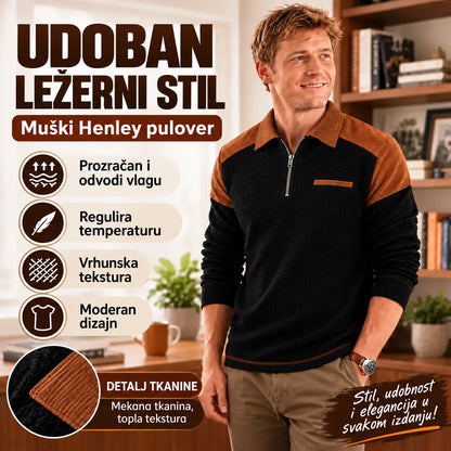 👕【S-3XL】Muška majica s dolčevita ovratnikom i uzorkom vafla✨🧥