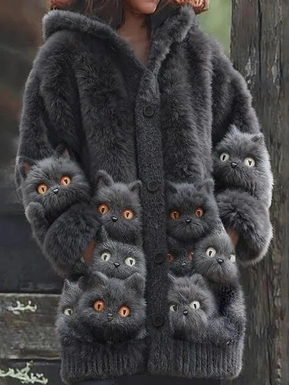 😍【S-5XL】Nova slatka plišana jakna s kapuljačom s printom kućnih ljubimaca za jesen/zimu 2025.