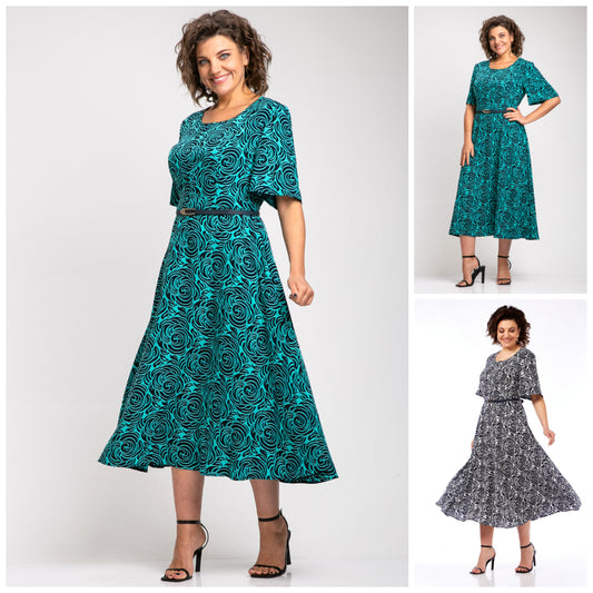 💖👗[S-5XL]🌹 2025 rochie confortabilă din bumbac largi de mărime mare, cu centură mică, potrivită pentru vacanță