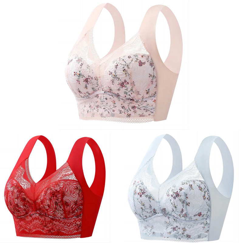 🔥【🔥Kupite 3 i dobijete 3 besplatno】【Paket od 3/6】💕🎁Bešavni grudnjak od ledene svile velike veličine, prozračan i podesiv【40kg-100kg】